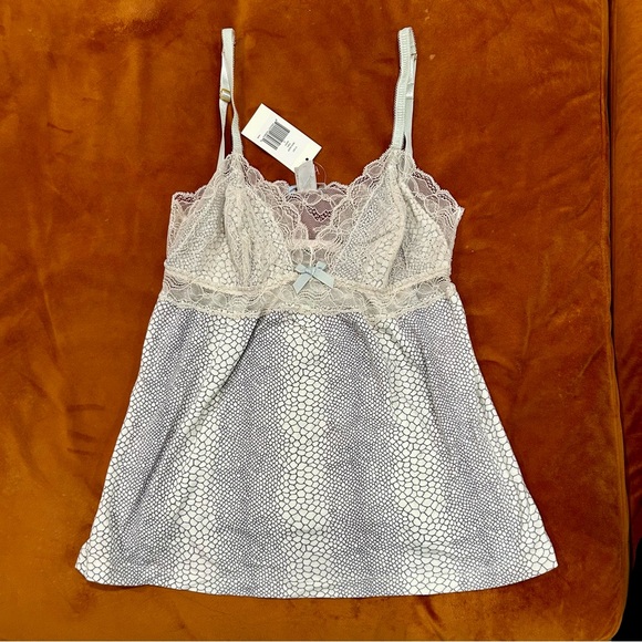 Eberjey Other - NWT Eberjey Elegant Lace Trim Sleepwear in Gray and Cream.